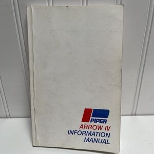 1979 Piper Arrow IV Information Manual Original Vintage Aviation